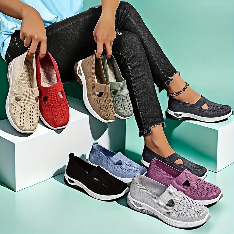 Insole Arch Support - Dames lente zomer gebreide slip-on sneakers