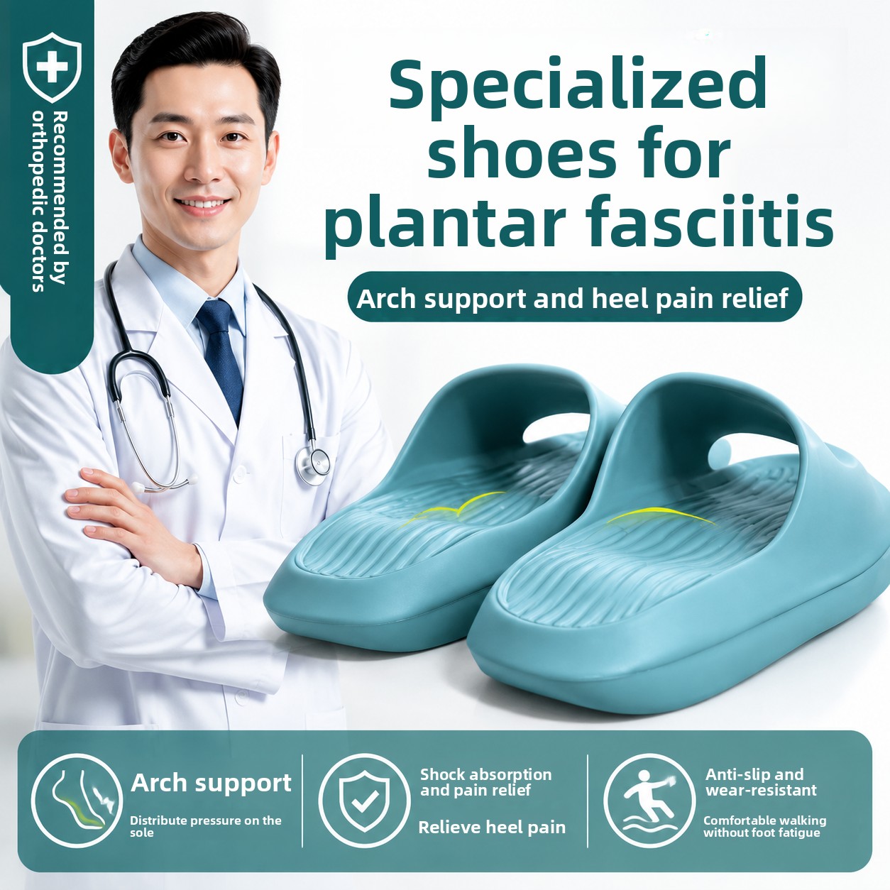 Insole Arch Support - Slippers met voetboogondersteuning voor plantaire fasciitis,
