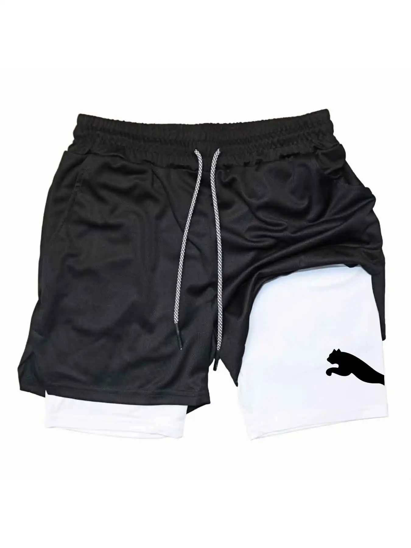 Running Gear For Men - Geprinte sport shorts 2-in-1 gym running