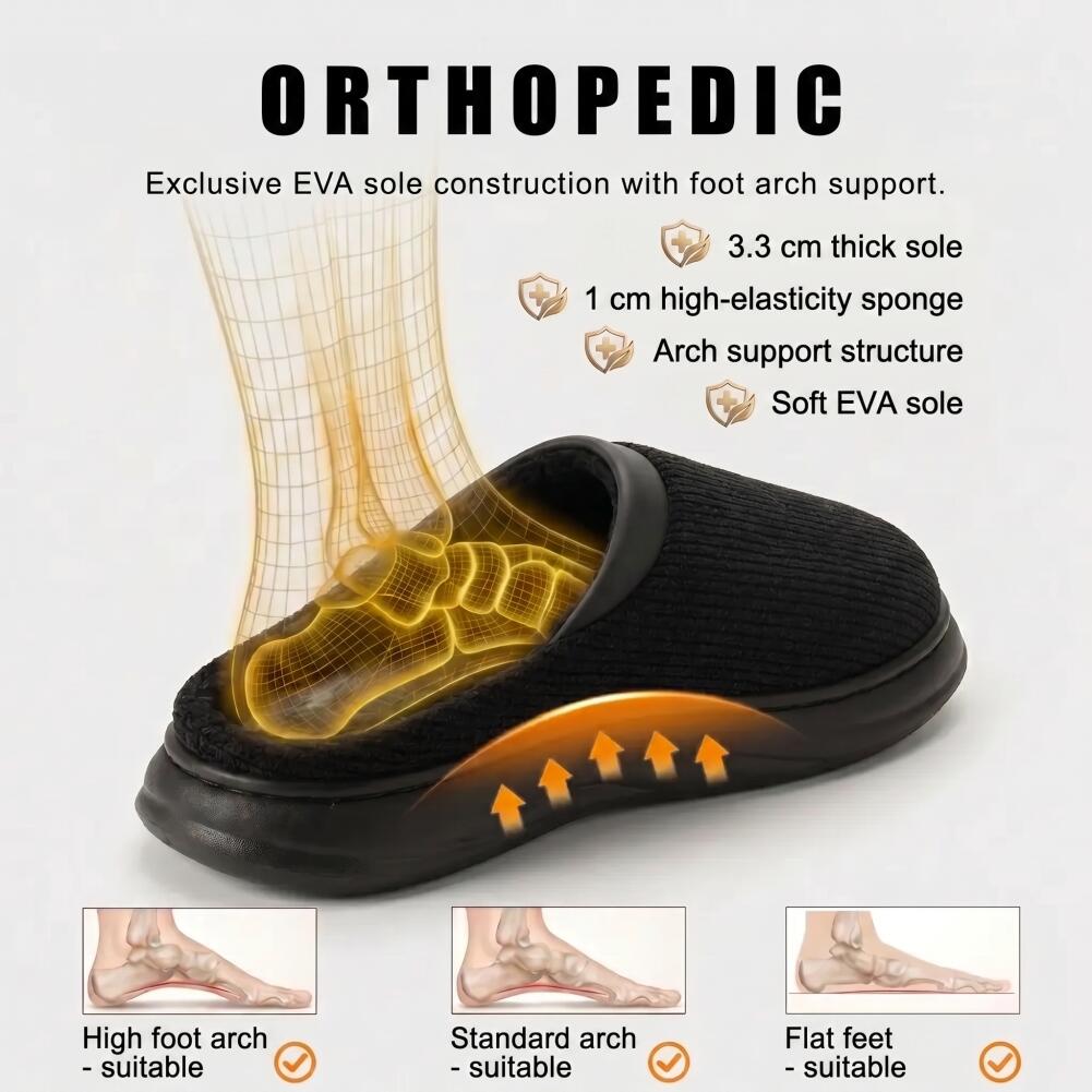 Brede herenpantoffels met voet - Insole Arch Support recensie en prijs