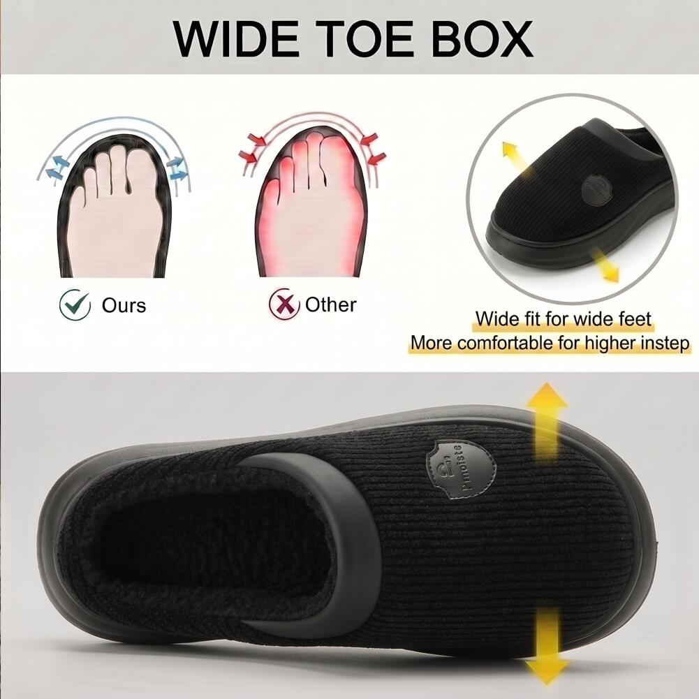 Brede herenpantoffels met voet - Insole Arch Support recensie en prijs