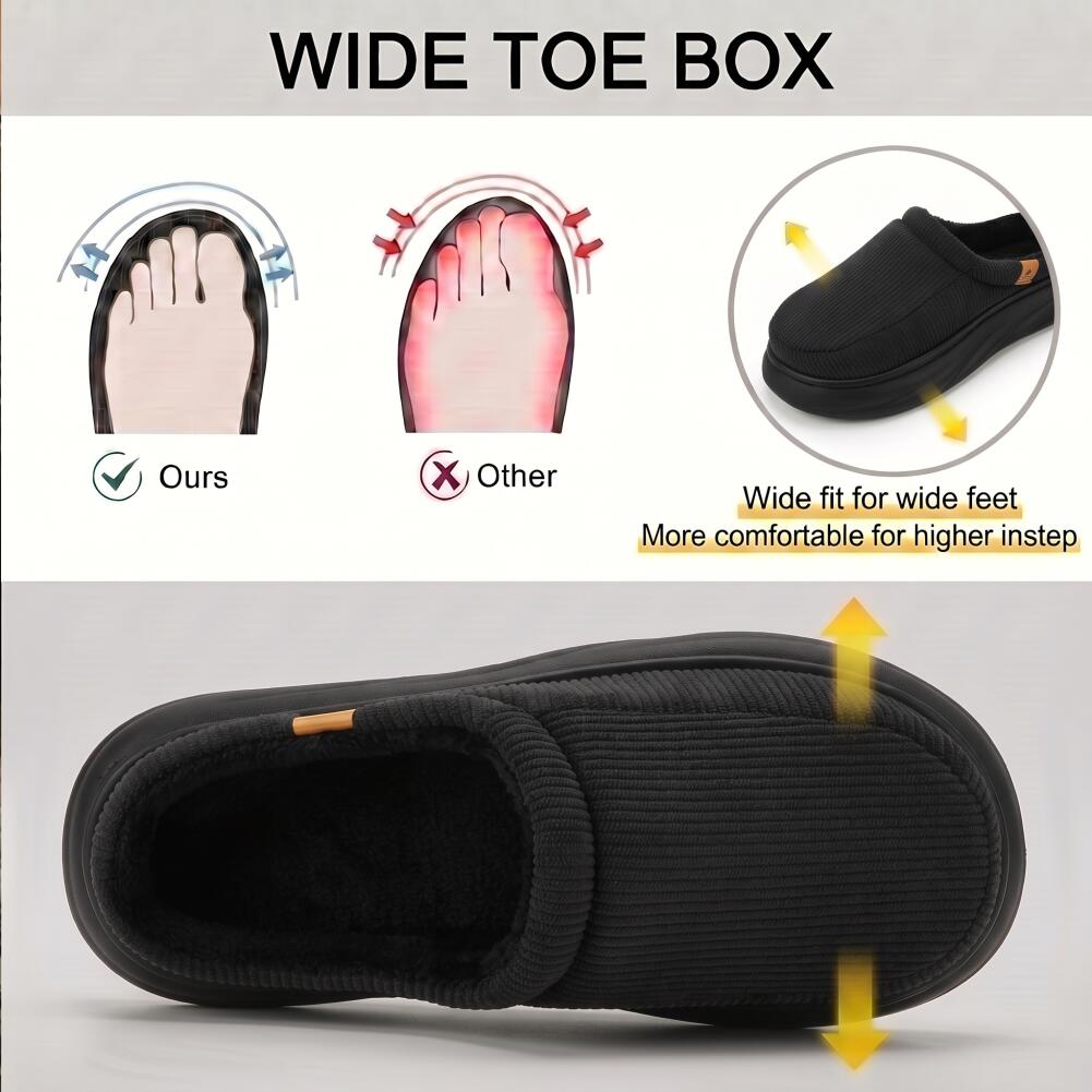 Brede pasvorm heren pantoffels - Insole Arch Support recensie en prijs